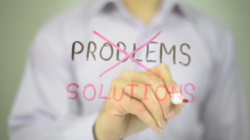 Writing Problems Then Solutions with Marker on Glass