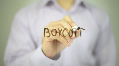 Writing Boycott on Transparent Surface