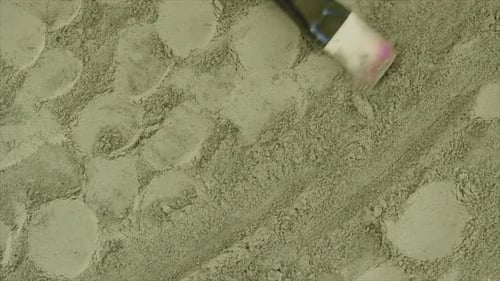 Brush Strokes in Textured Green Powder