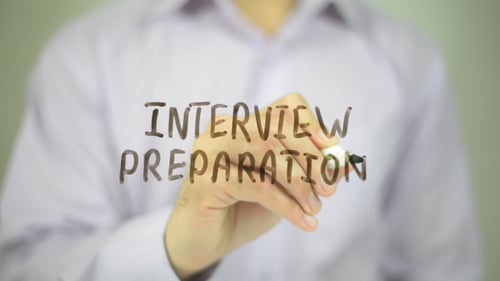 Interview Preparation Written with Marker Close Up