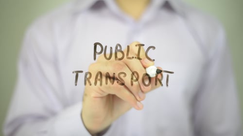 Writing Public Transport Message on Clear Surface