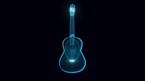 Guitar Hologram Rotating 4k