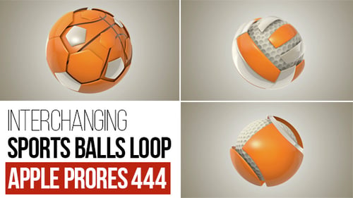 Animated 3D Sports Ball Morphing Loop