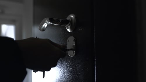 The Door Lock With The Handle And a Key