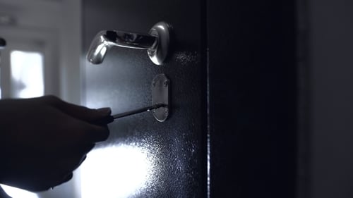 The Door Lock With The Handle And a Key