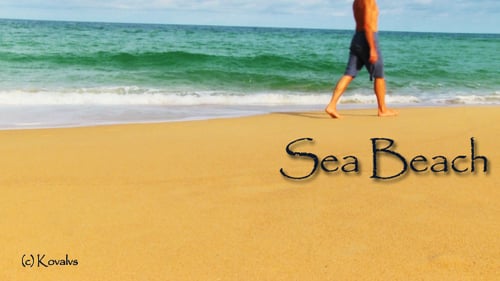 Man Going On The Tropical Beach