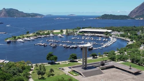 Vista panorâmica do centro do Rio de Janeiro, Brasil, em dia ensolarado