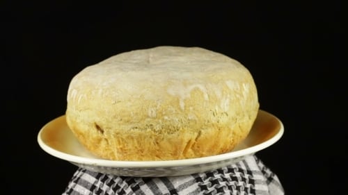 Crusty Bread Displayed on Plate in Studio