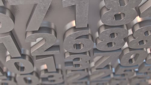Dynamic Metallic 3D Numbers Animation