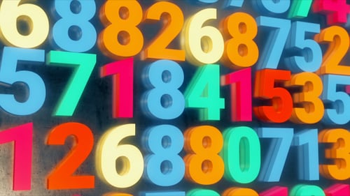 Animated Colorful 3D Numbers Background