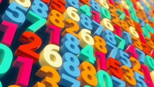 Dynamic Colorful Abstract 3D Numbers Loop Background
