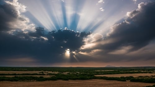 Sunset With Sun Rays