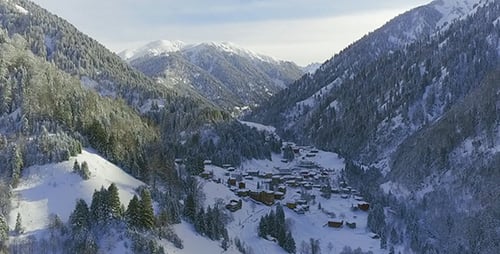 Blick auf das Snowy Village
