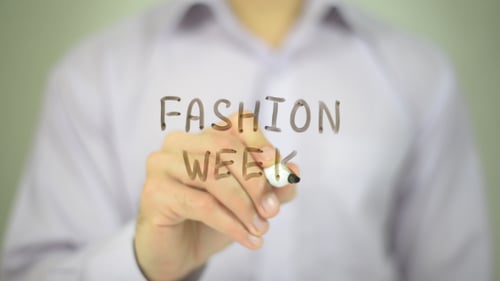 Fashion Week Written on Glass