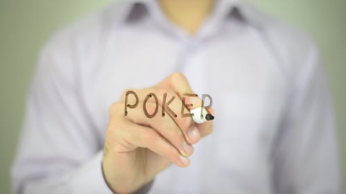 Writing the Word Poker on a Clear Surface