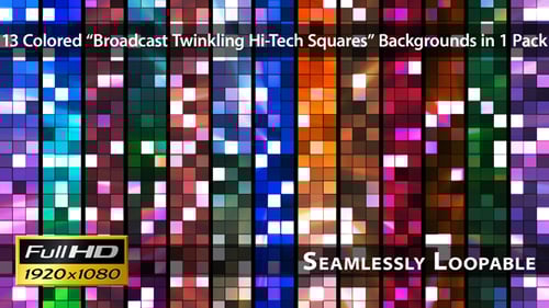 Broadcast Twinkling Hi-Tech Squares - Pack 03
