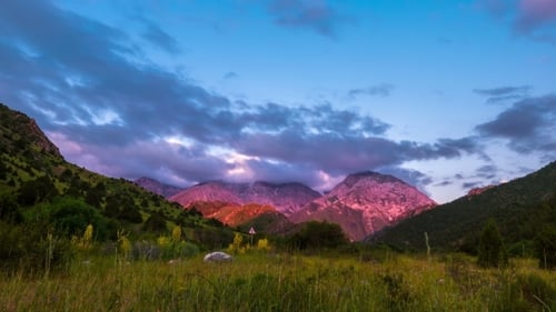 Sunset In The Mountains Sairamsu, Kazakhstan