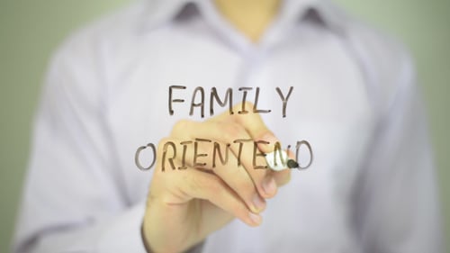 Hand Writing Family Oriented Message Close Up