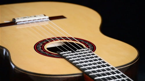 Klassische Gitarre rotierend