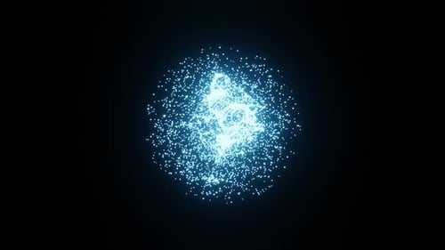 Abstract Glowing Particle Sphere with Dynamic Light Trails