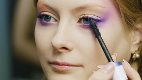 Woman Applying Eye Mascara, Fashion and Beauty