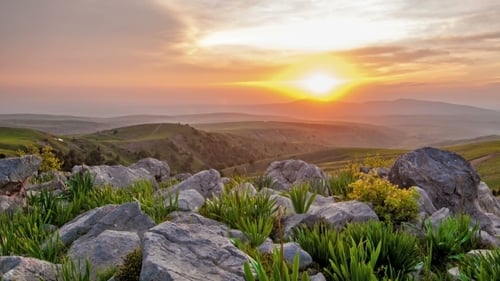 Beautiful Sunset In National Park Sairam-Ugham, Shymkent, Kazakhstan