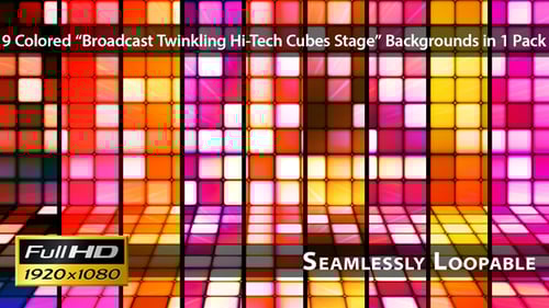 Broadcast Twinkling Hi-Tech Cubes Stage — Pack 01