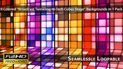 Animated Disco Light Up Tiles Background