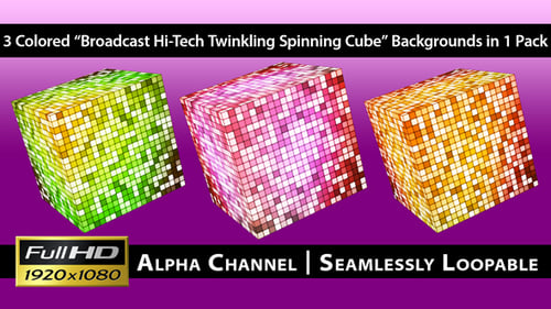 Seamless Looping Color-Changing Geometric Pixel Cube Background