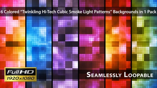 Pulsating Geometric Grid Pixel Light Background Loop