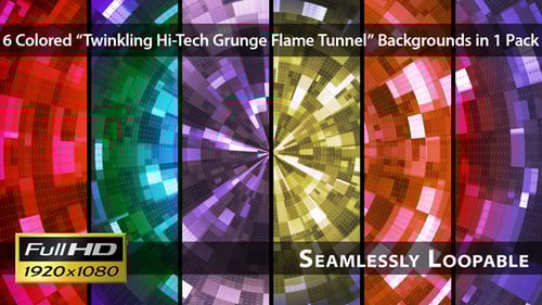 Twinkling Hi-Tech Grunge Flame Tunnel - Pack 06