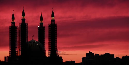 Mosque Sunset Clouds