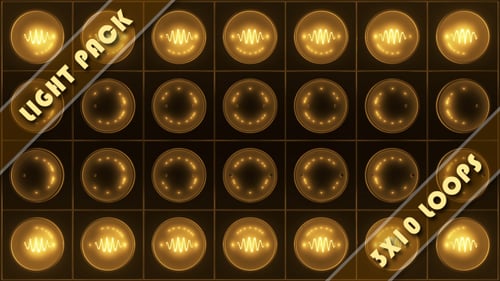 Dynamic Gold Stage Light Wall Patterns Loop