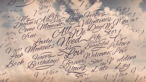 Romantic Calligraphic Titles Background