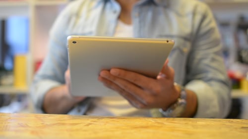 Man Using Tablet PC