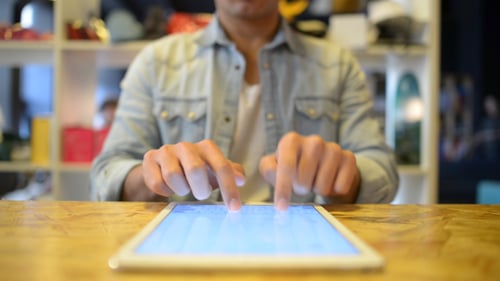 Typing on Tablet Device
