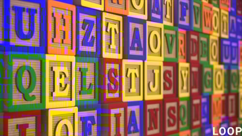 Colorful Educational Alphabet Blocks Animated Background