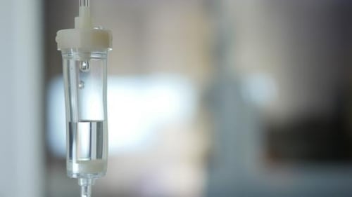 Intravenous Drip in Hospital Clinic Close Up