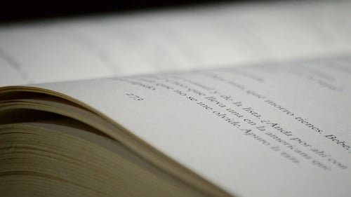 Macro Close Up Shot of an Open Book