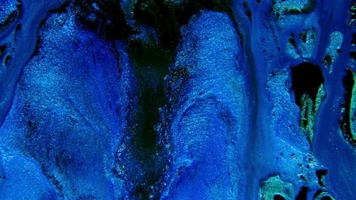Abstract Ink Painting Blue and Azure Background