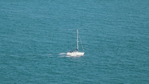 Sailing Yacht At Ocean