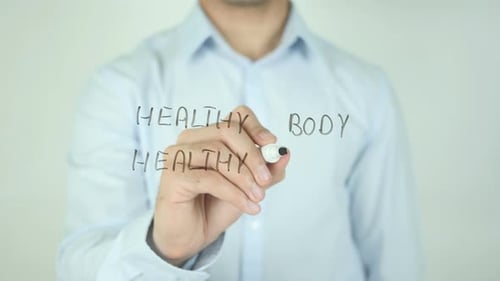 Adult Writes Healthy Body Healthy Life Message