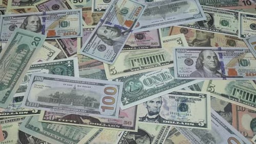 Assorted American Currency, Flat Lay