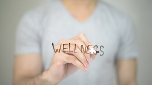 Writing the Word Wellness with Black Marker