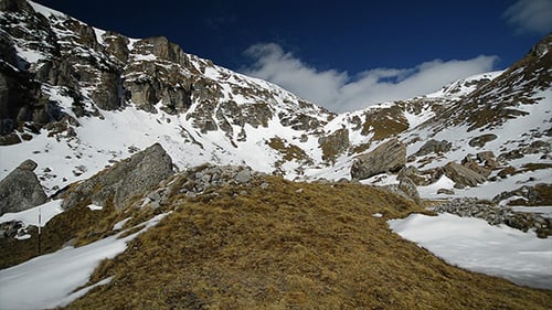 Snowy Mountains on Sunny Winter Day