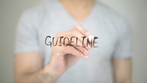Writing the Word Guideline on a Clear Screen