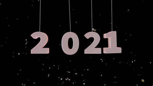 New Year 2021 Hanging Numbers Animation
