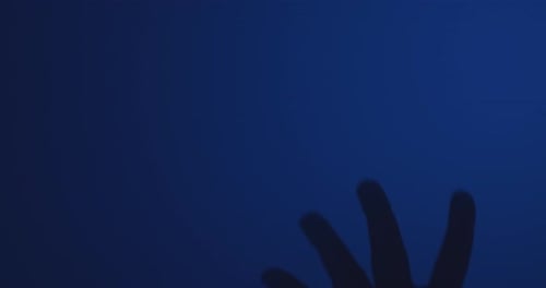 Translucent Logo on Dark Blue Abstract Background