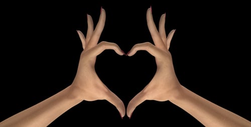 Animated Hands Forming Heart Shape Overlay