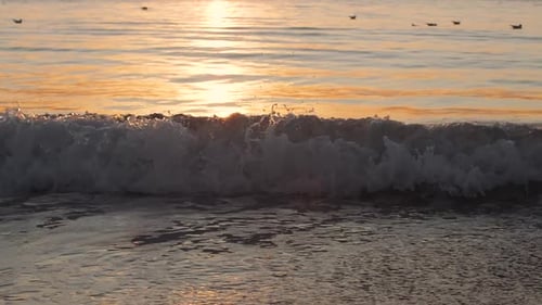 Best Beautiful Sunset or Sunrise on Paradise Sand Beach on the Island in Slow Motion